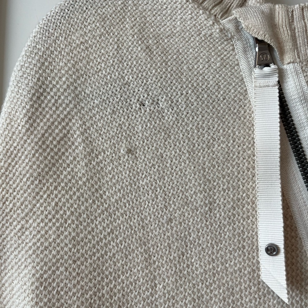 Lululemon Cream Asymmetrical Zip Knit Poncho Sweater - Picture 11 of 14